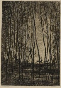 Stags In The Woods — Charles-françois Daubigny
