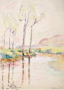 Paysage, Arbres Et Rivière — Ferdinand Guillaumin