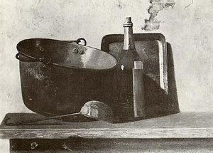Wine Bottle Brass Pot, (painting) — John Frederick Peto