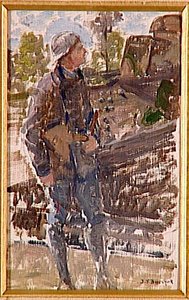 Portrait De L'adjudant Battestini, Des Tanks Renault, 1918 — Joseph-félix Bouchor