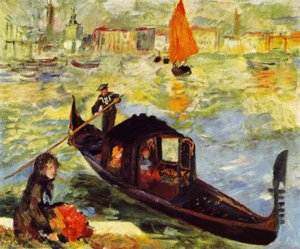 Venetian Gondola — Pierre-auguste Renoir, Impressionist Style