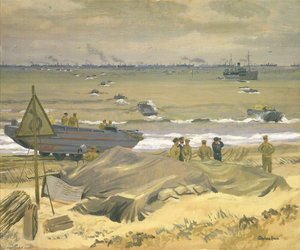 View Of Courseulles With Dukws Landing Stores — Stephen Bone