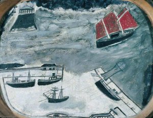 Schooner Approaching A Harbour — Alfred Wallis