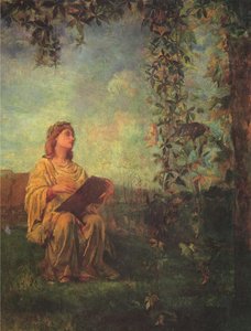 Decorative Panel, Seated Figure In Yellow — John La Farge