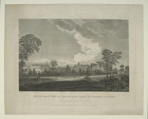 North East View Of The Several Halls Of Harvard College. Taken From The Craigie Road — Alvan Fisher