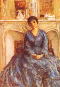 Woman In Blue — Frederick Carl Frieseke, Impressionism