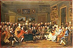 Lecture de la tragédie de l'orphelin de la Chine de Voltaire dans le salon de madame Geoffrin