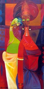 The Queen Mother And The Princess — Fidel Nnamdi Oyiogu, Contemporary Realism