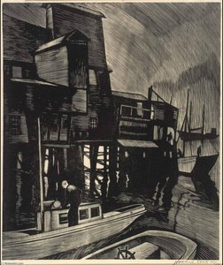 Fog In Eastport — Howard Cook