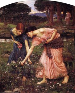 Gather Ye Rosebuds While Ye May — John William Waterhouse, Pre-raphaelite Revival