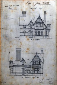 Architectural Drawing For Halcyon House, Enfield — Arthur Heygate Mackmurdo