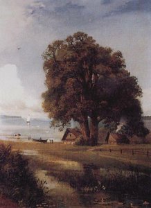 Landscape With A Farm Near Lake — Aleksey Savrasov