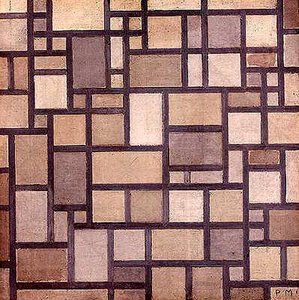 Composition: Light Color Planes With Grey Contours — Piet Mondrian, Neoplasticism