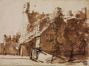 Dutch Farmhouse In Sunlight — Rembrandt Van Rijn, Baroque