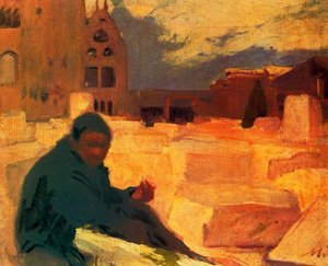Estudio Para La Catedral De Los Pobres — Joaquim Mir, Impressionism