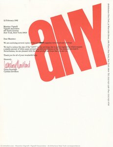 Architecture New York Correspondence — Massimo Vignelli, Vignelli Associates
