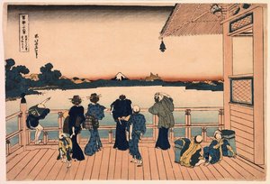 Fuji From The Sazai Hall At The Temple Of The Five Hundred Rakan — Katsushika Hokusai