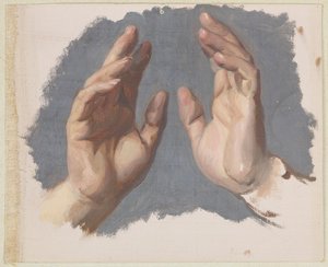 Study Of Both Hands Of The Bishop For The Painting "the Oath Of Queen Jadwiga" — Józef Simmler