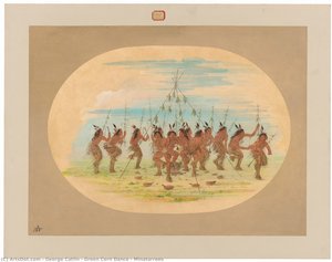 Green Corn Dance - Minatarrees — George Catlin