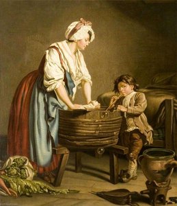 Lady Standing At A Wash Tub — Josephus Laurentius Dyckmans