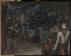 City Landscape With Figures — Роман Сута