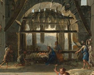 The Nativity In An Ancient Ruin (detail) — Viviano Codazzi