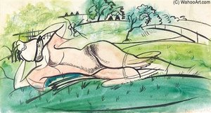 Girl On The Grass — Boris Dmitrievich Grigoriev