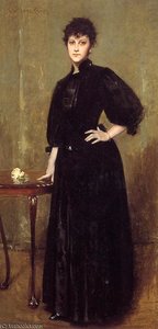 Lady In Black Aka Mrs. Leslie Cotton — William Merritt Chase
