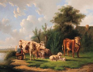 Milking The Cow — Albertus Verhoesen