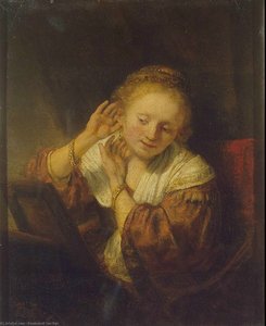 Young Woman With Earrings, Ere — Rembrandt Van Rijn, Baroque