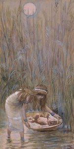 Moses Laid Amid The Flags — Jacques Joseph Tissot
