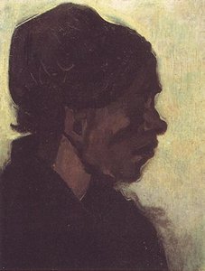 Cabeza De Una Campesina Brabantina Con Sombrero Oscuro — Vincent Willem Van Gogh, Post-impressionist Style