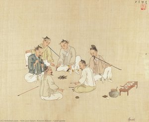 Card Game — Kim Jun-geun, Known Kisan, Genre Painting