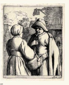 Man And Woman Conversing — Adriaen Van Ostade
