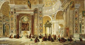 Interior Of St Peter's, Rome — John Scarlett Davis