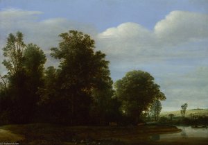 A Landscape With A River By A Wood — Cornelis Hendricksz El Joven Vroom