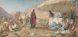 A Frank Encampment in the Desert of Mount Sinai. The Convent of St. Catherine in the Distance