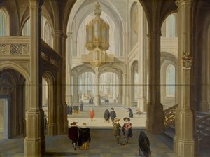 An Imaginary Church Interior, With A Large Pipe Organ — Дирк Ван Делен