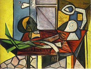 Tete De Muerte Y Cebollas — Pablo Picasso, Cubist Style