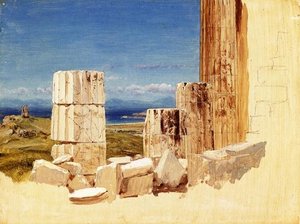Broken Columns, View From The Parthenon, Athens — Frederic Edwin Church