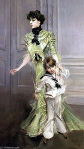 Madame Georges Hugo Jeanne Hugo And Her Son — Giovanni Boldini