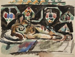 The Model On The Carpet — Pyotr Konchalovsky