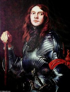 Retrato De Un Hombre Con Armadura Y Bufanda Roja — Sir Anthony Van Dyck