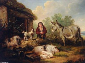 Farmyard Scene — George Morland