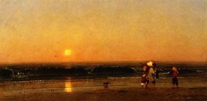 Moonrise On The Water — Thomas Worthington Whittredge, Hudson River School