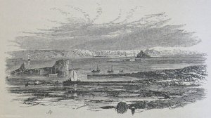 Herm, Jethou, Crévichon, and Sark, seen from the Vale Castle, Guernsey