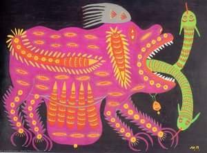 May That Nuclear War Be Cursed! — Maria Primachenko, Naive Art / Primitivism