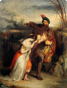 The Gow Chrom Reluctantly Conducting The Glee Maiden To A Place Of Safety (from Scott's 'the Fair Maid Of Perth') — Robert Scott Lauder