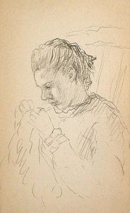 Woman Sewing — John Ottis Adams