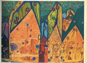 A Houses In Rain Of Blood — Friedensreich Hundertwasser